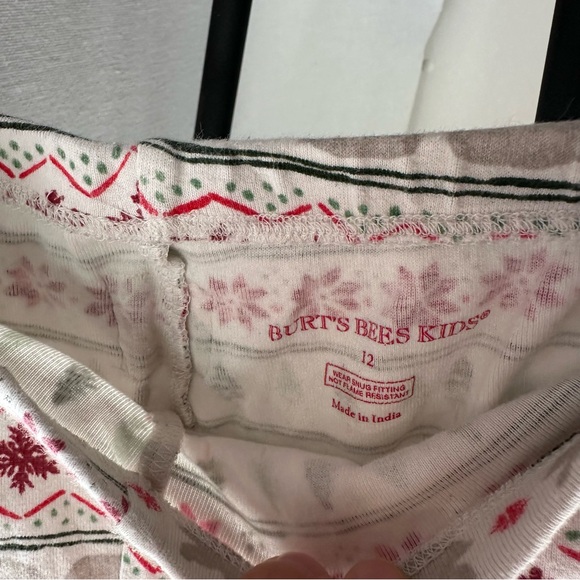 Burts Bees Kids Holiday Christmas Pajama Set / Size Kids 12 - Picture 6 of 6